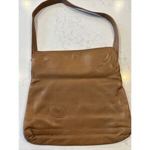 VTG Phillippe Genuine Leather Bag Brown 13x12" Shoulder Handbag Purse Flip Top